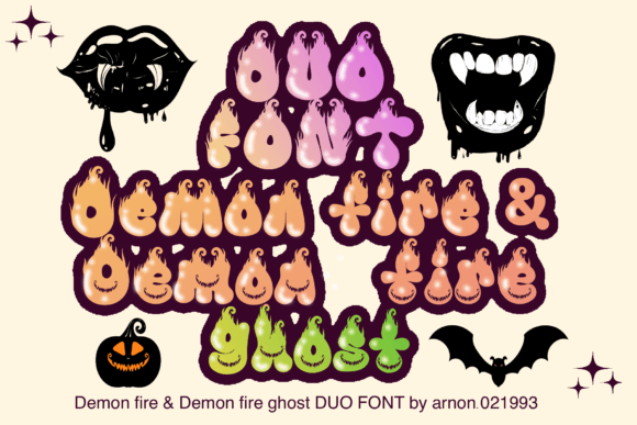 Demon Fire Duo: A Playful Display Font for Halloween Branding